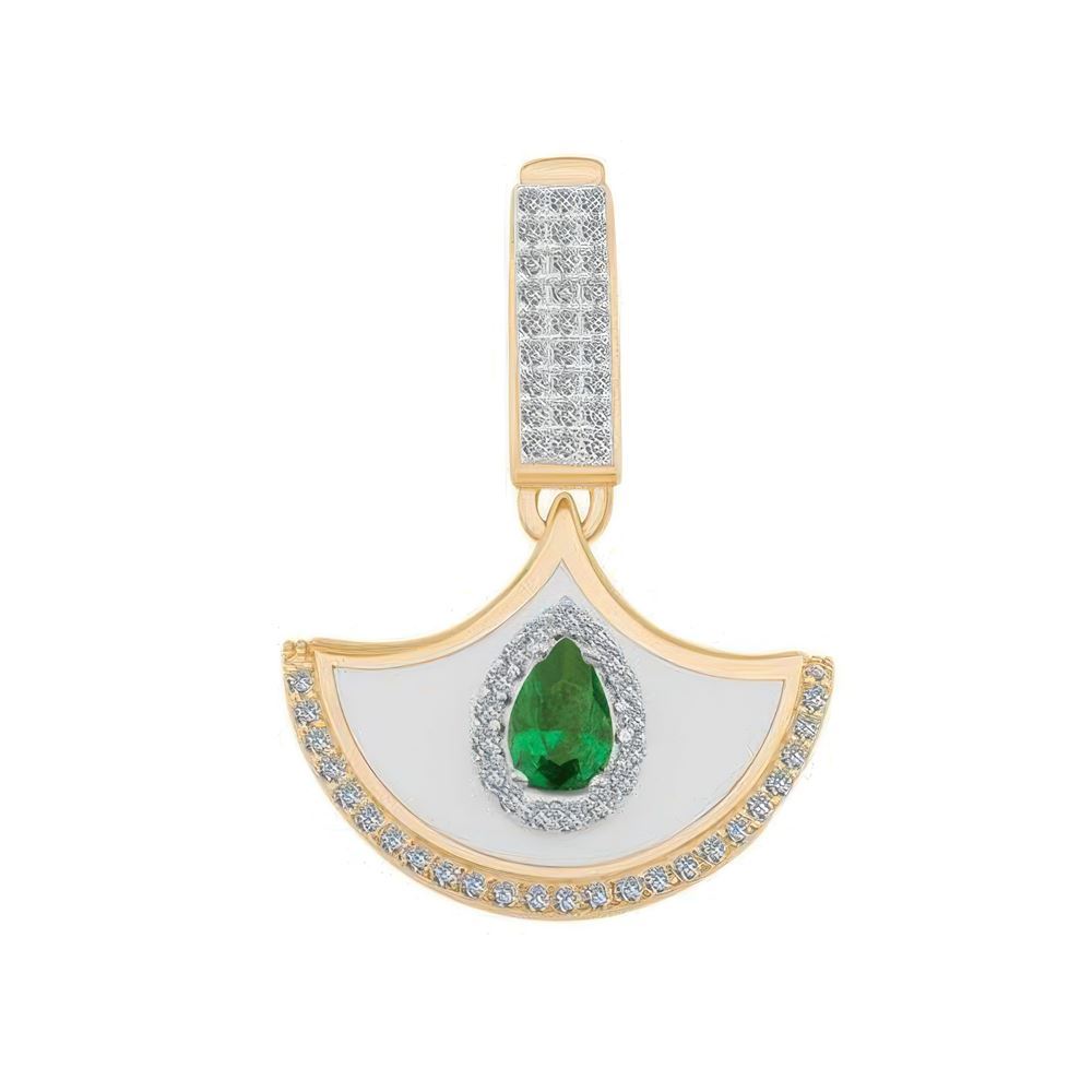 Zümrüt Taşlı Sallantılı 9Mm Bileklik Charm