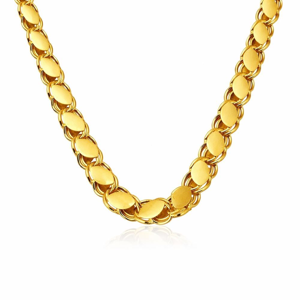 22 Ayar Pullu Altın Zincir 70 cm Parlak Seri