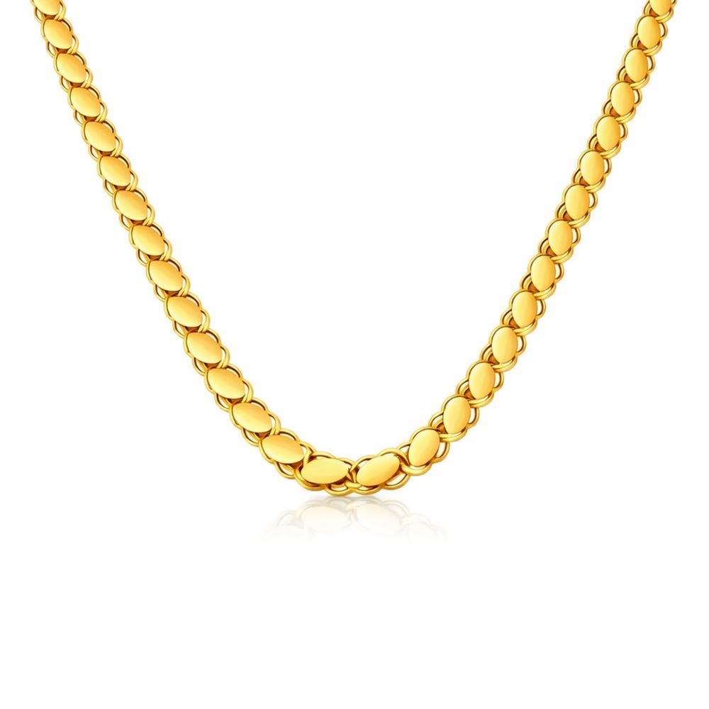 22 Ayar Maraş Pullu Altın Zincir 60 cm Yatırımlık Model