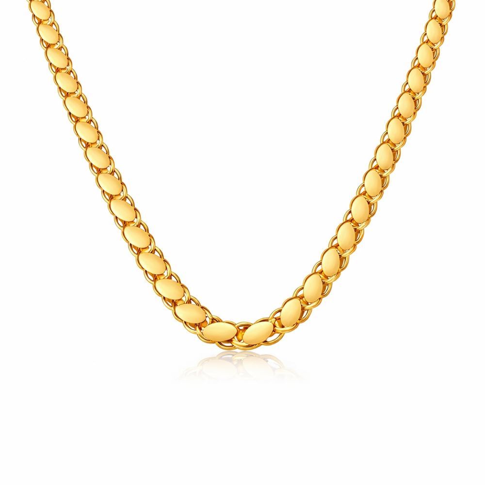 22 Ayar Maraş Pullu Altın Zincir 70 cm Yatırımlık Model