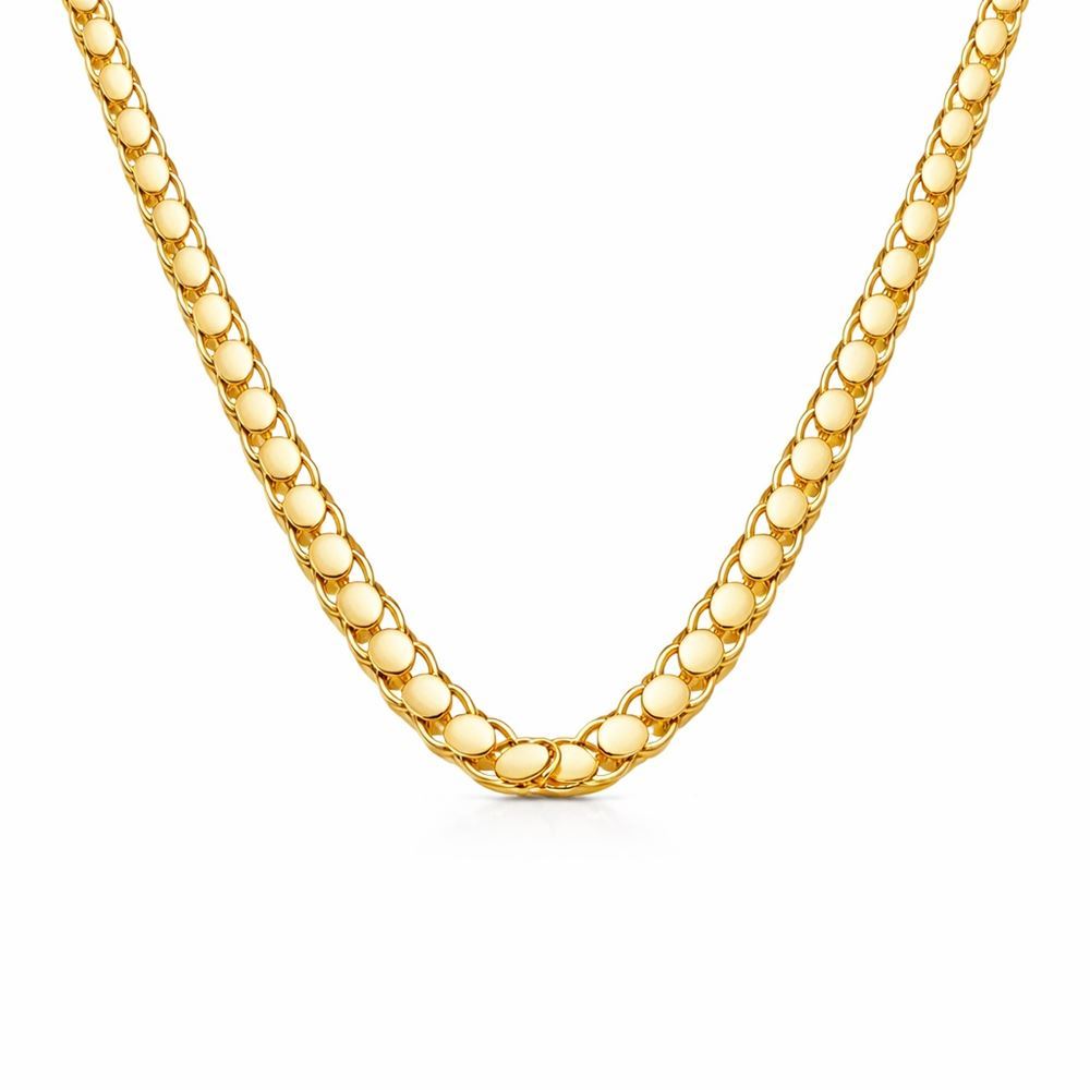 22 Ayar Pullu Altın Zincir 55 cm Parlak Seri