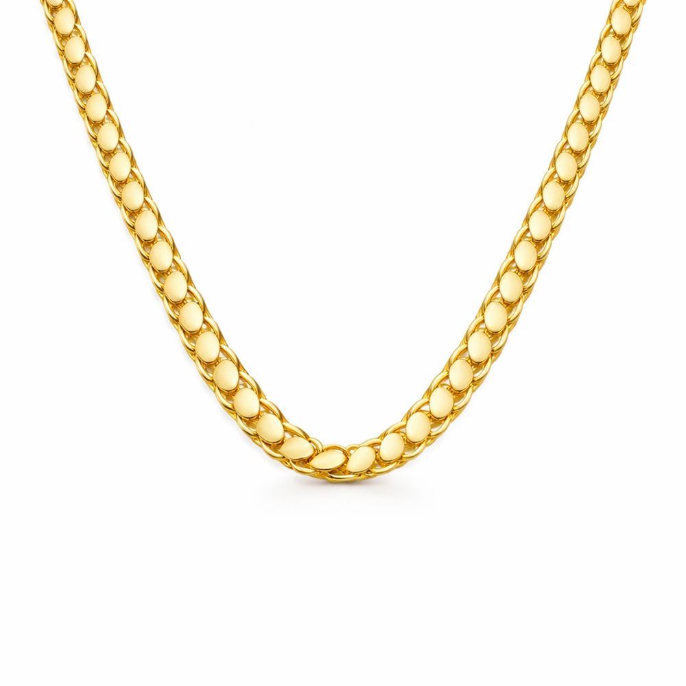 22 Ayar Pullu Altın Zincir 60 cm Parlak Seri