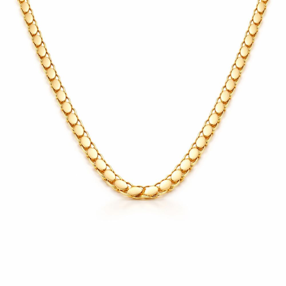 22 Ayar Pullu Altın Zincir 60 cm Parlak Seri