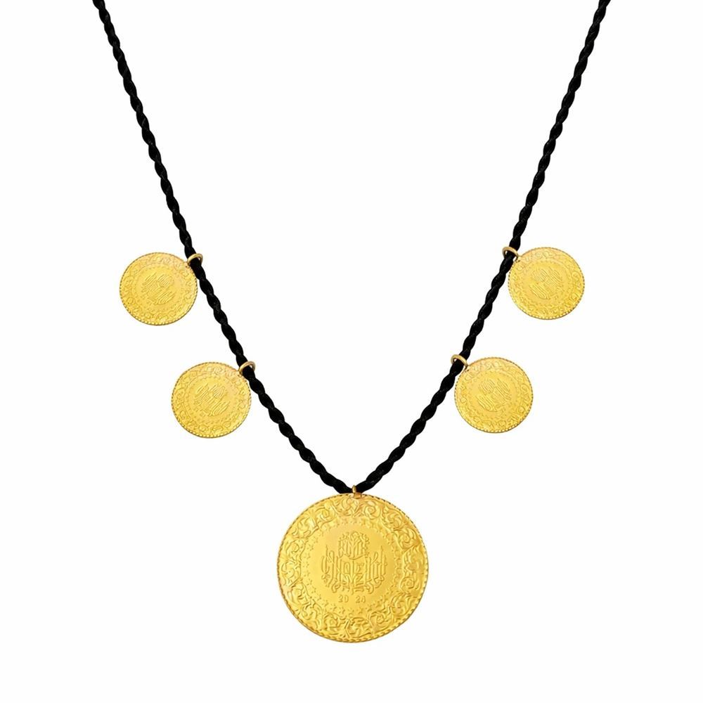 1 Tam Altın 4 Çeyrekli 5'i Bir Yerde 22 Ayar Kolye