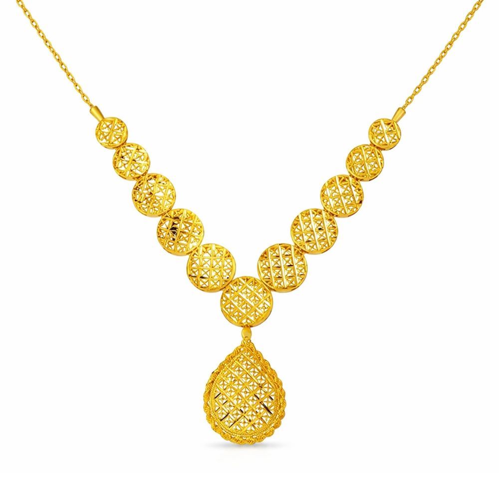 22 Ayar Hasır Tasarım Altın Kolye Şık Model 29