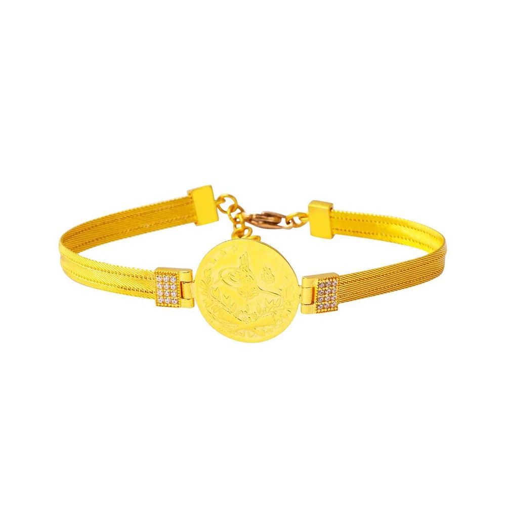 22 Ayar Yarım Reşatlı  Trabzon Hasır Altın Bileklik Altın Bileklik