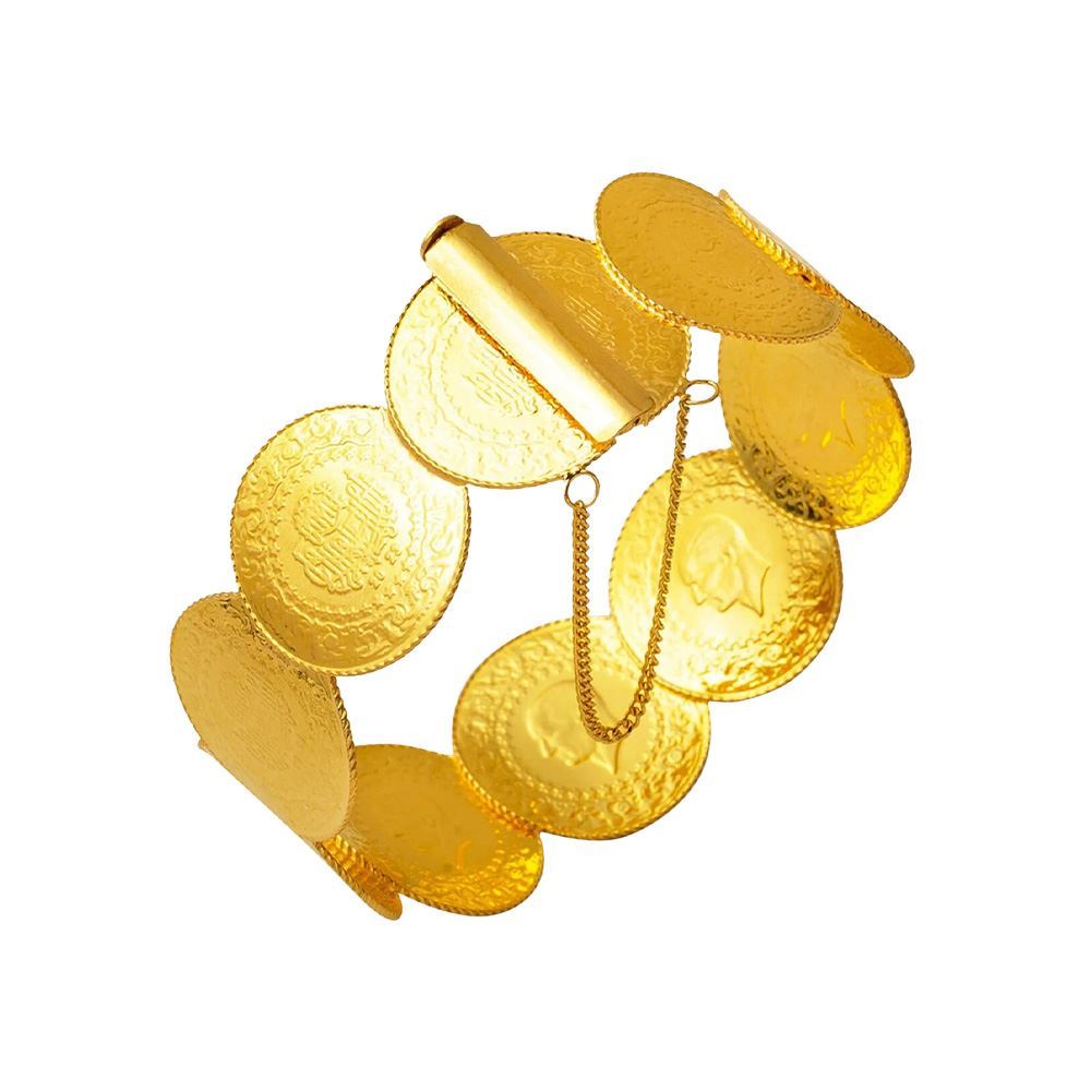 22 Ayar 10 Yarım Altınlı  Kelepçe Altın Bilezik Altın Bileklik