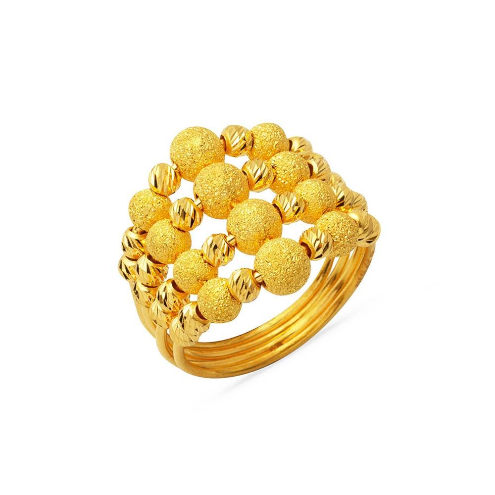 22 Ayar 4 Sıra Kumlu Dorika Toplu Altın Yüzük