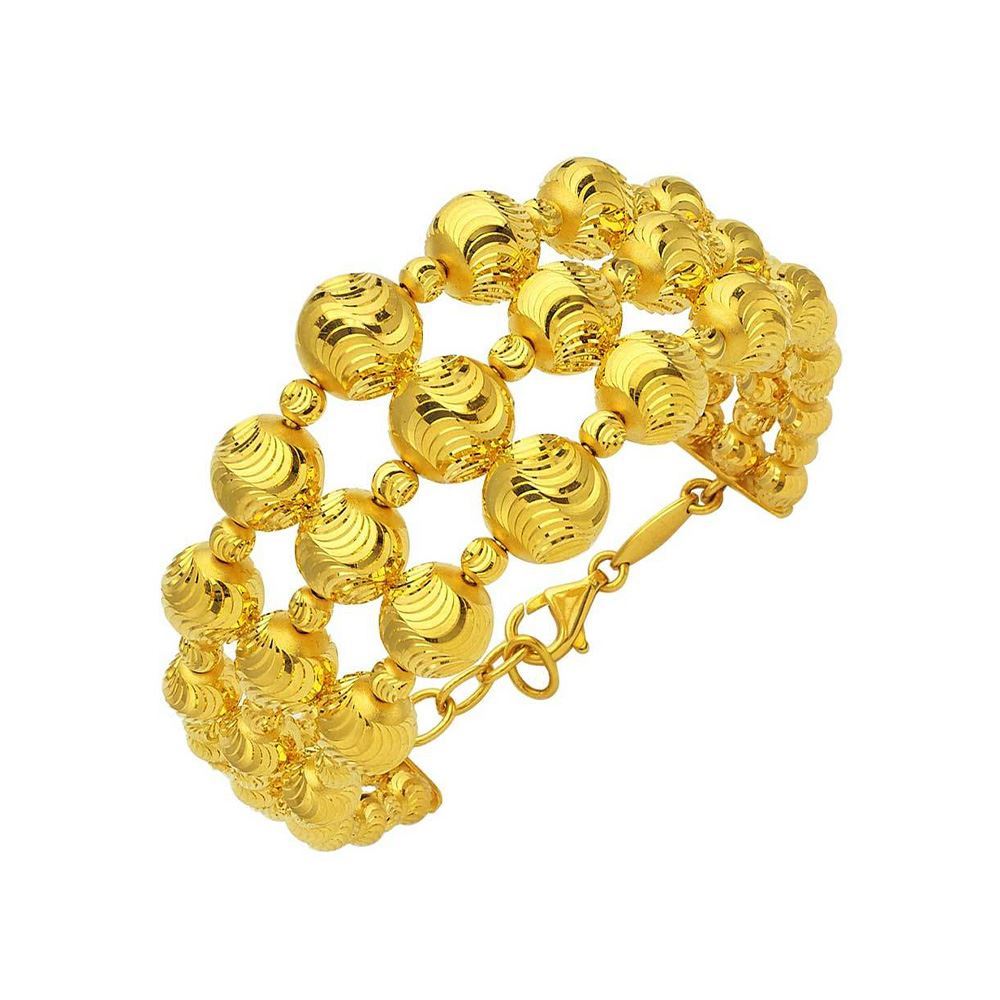 22 Ayar Habbe Detaylı Altın Kelepçe Bilezik (Klasik Model)