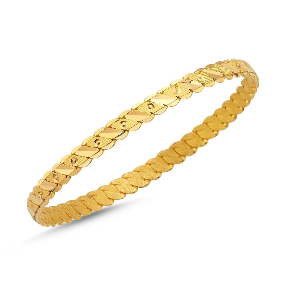 22 Ayar Noktalı Üçlü Burma Altın Bilezik 25 Gr