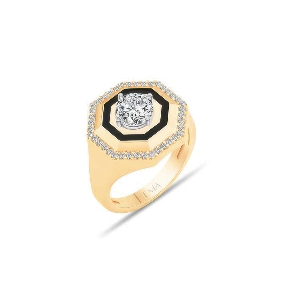 Siyah Mineli Tektaş Yüzük