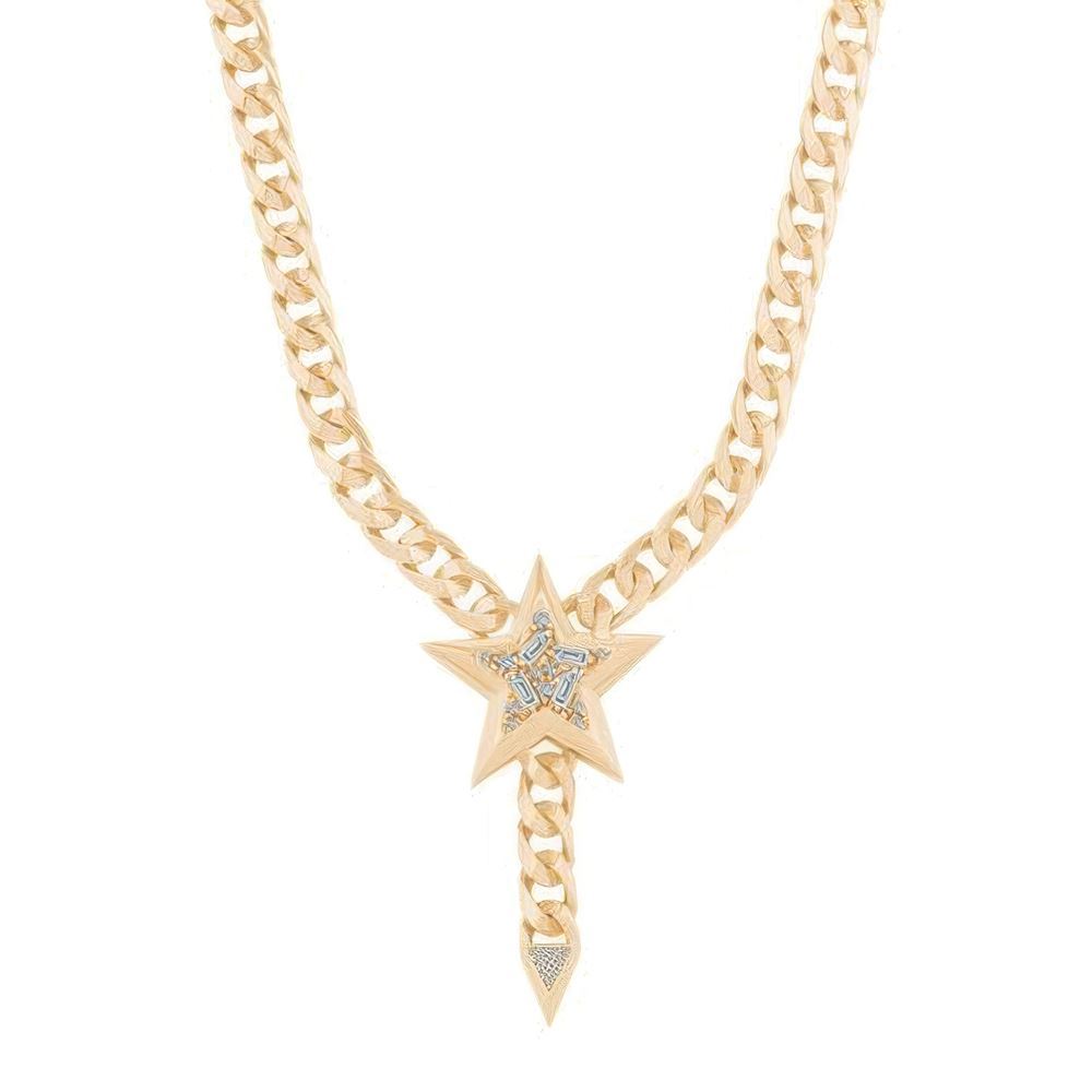 Taşlı Yıldız Tasarım Gurmet Zincir 45Cm-7Mm