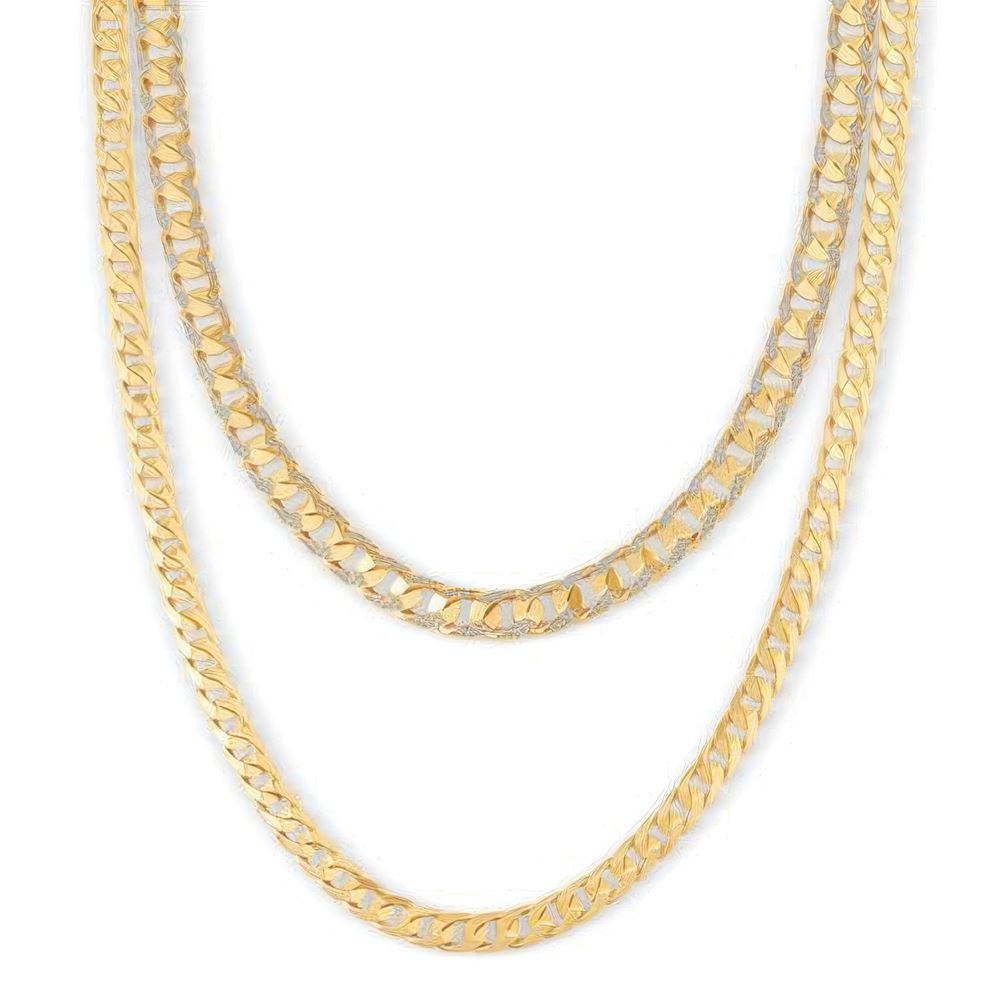 İki Sıra Taşlı Piramit Gurmet Zincir 45-50Cm