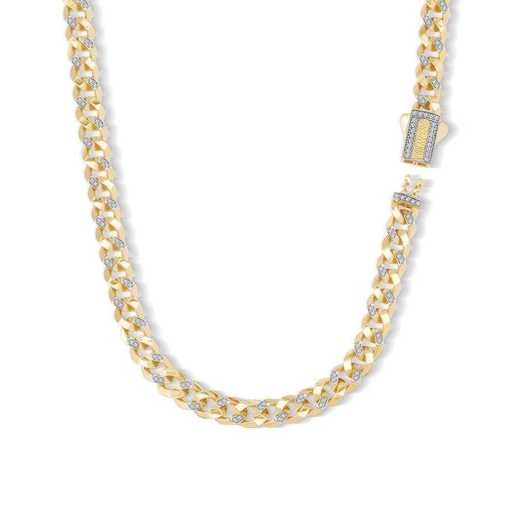 7Mm Altın Taşlı Gurmet Zincir 45 Cm