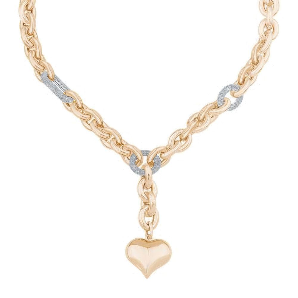 İtalyan Tasarım Kalp Zincir 45Cm-7Mm