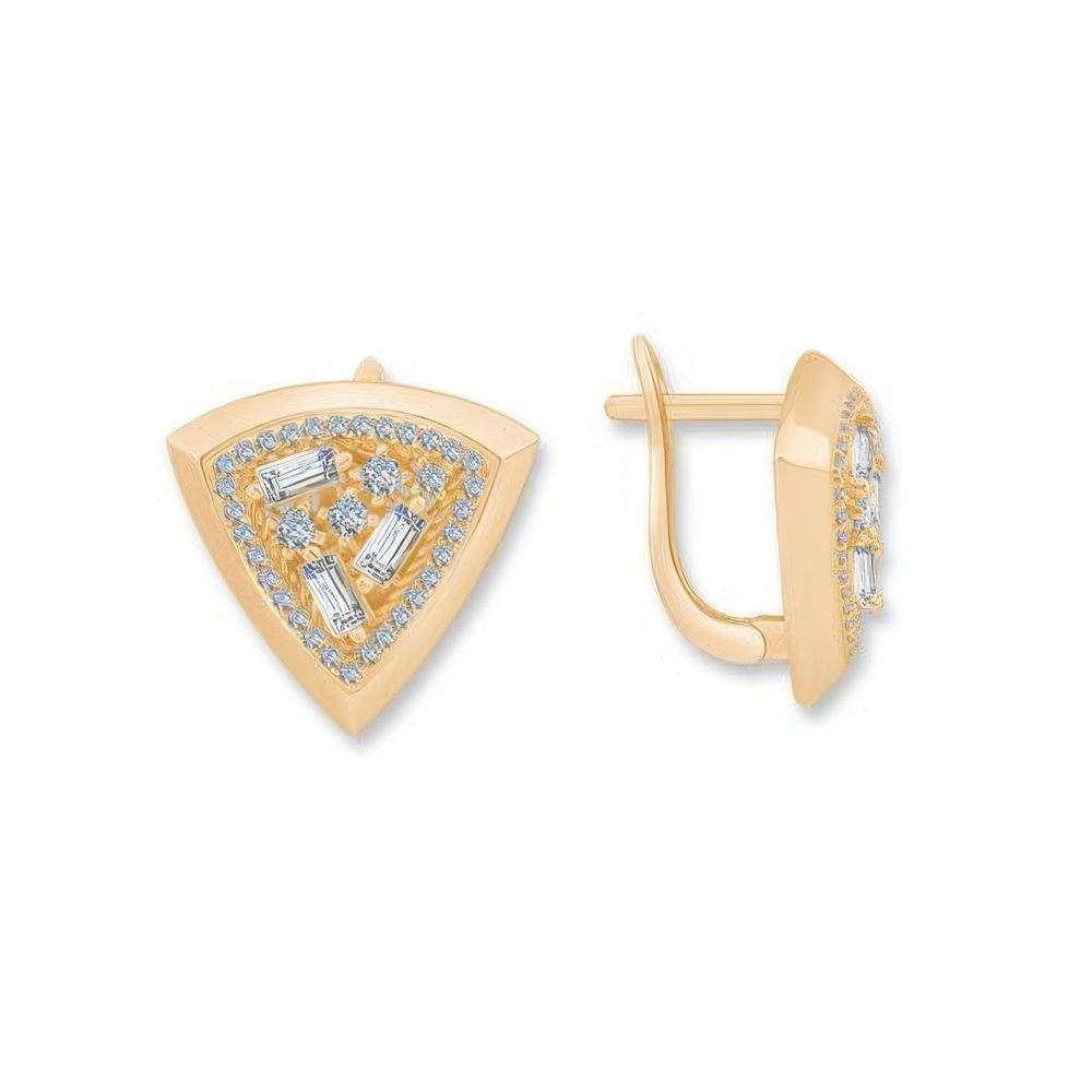 Baget Taşlı Üçgen Küpe