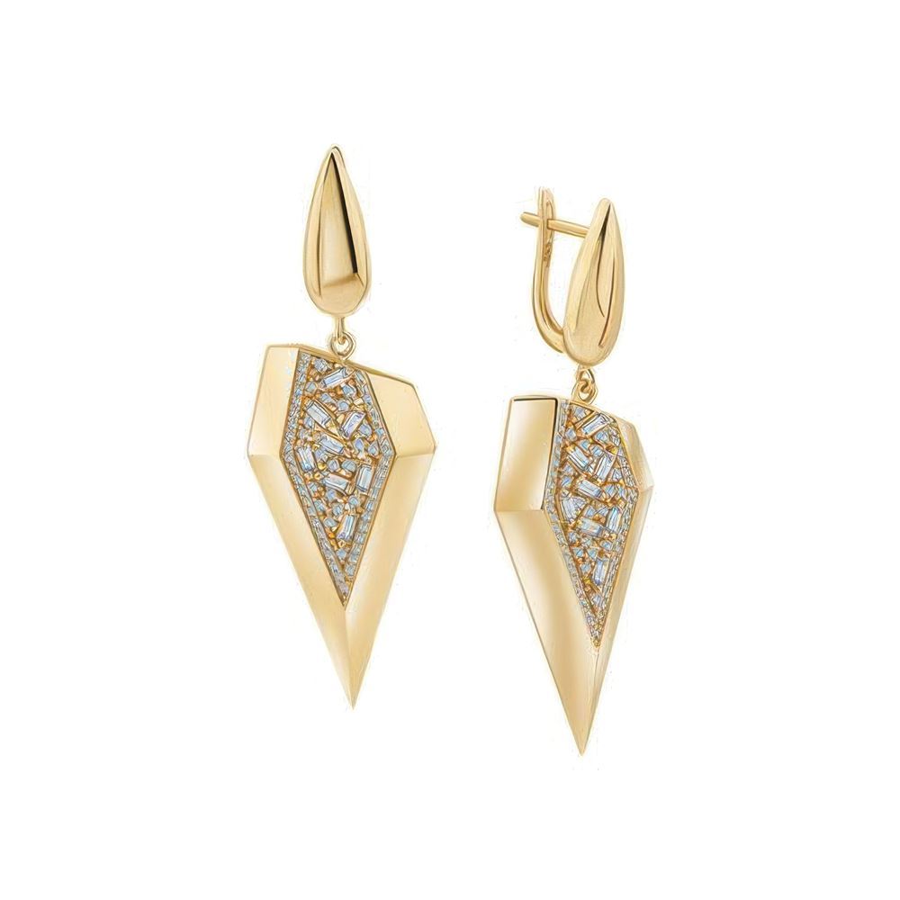 Sallantılı Buz Kristali Küpe