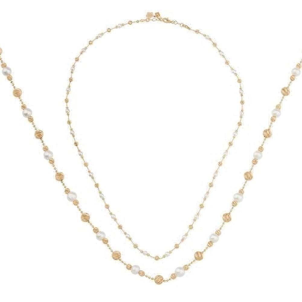 İnci Top Top Altın Kolye 50 Cm Zincir