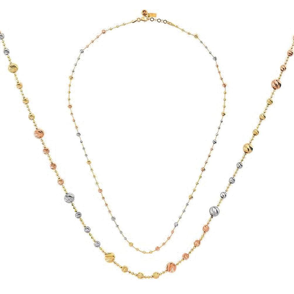 Top Top Renkli Altın Kolye 50 Cm Zincir