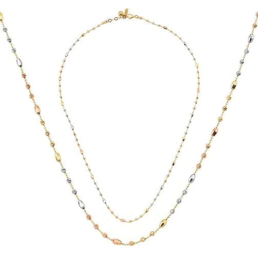 Silindir Top Altın Kolye 50 Cm Zincir