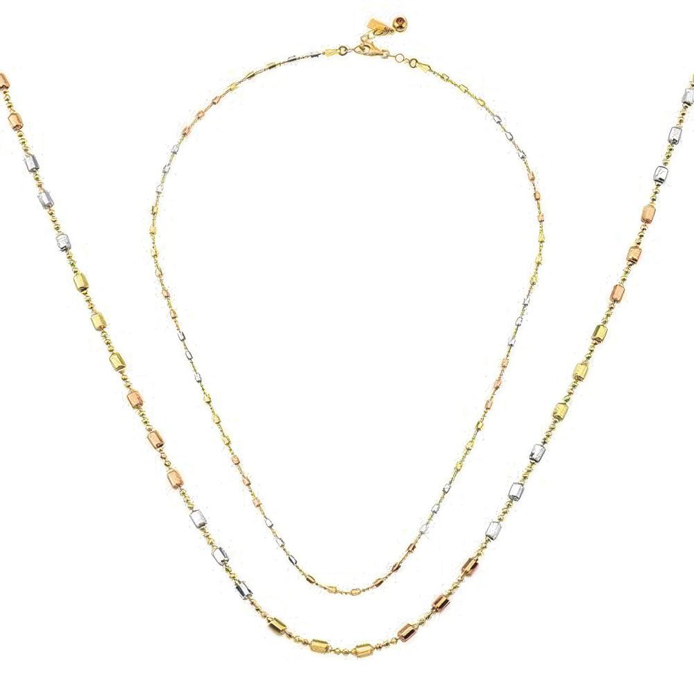 Silindir Altın Kolye 50 Cm Zincir