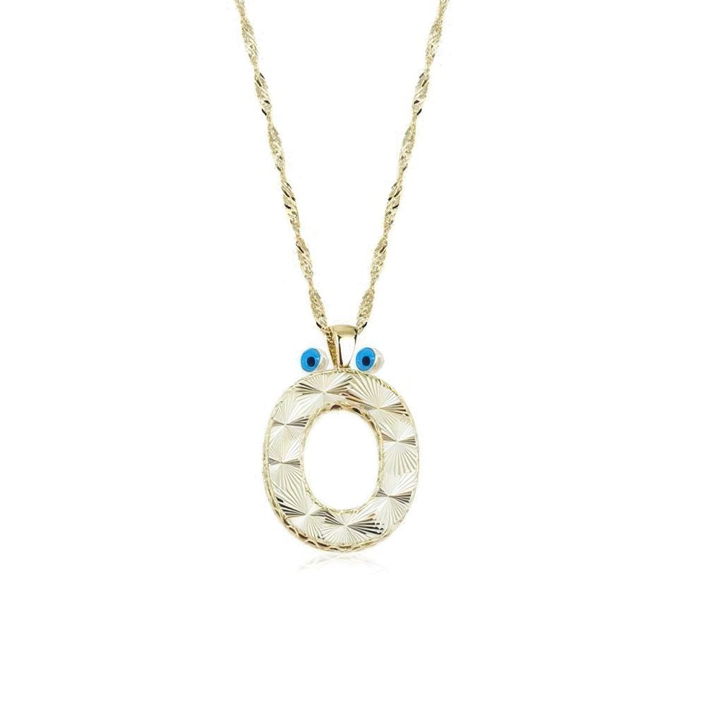 Altın Ö Harf Kolye 55Cm Zincir