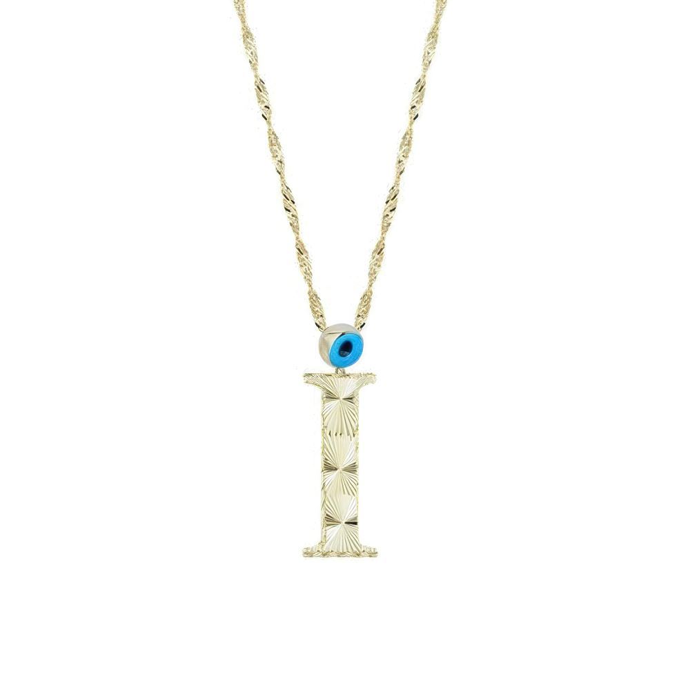 Altın İ Harf Kolye 55Cm Zincir