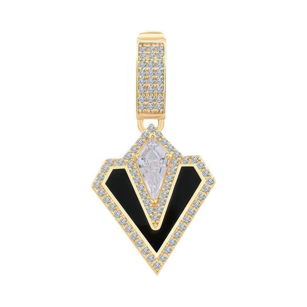 Siyah Mine Taşlı Üçgen Charm