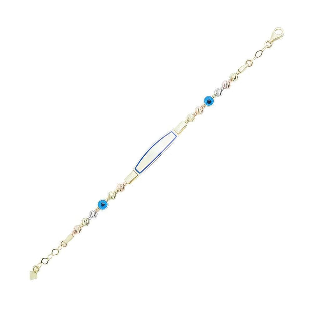 Mavi Mineli Çocuk Künyesi 15Cm Bileklik