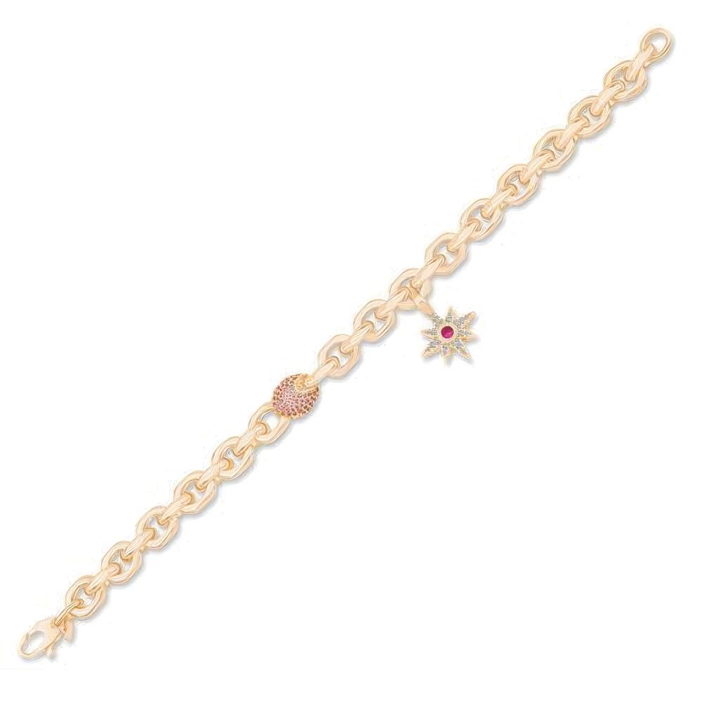 İtalyan Tasarım Kutup Yıldızı Altın Bileklik 18cm