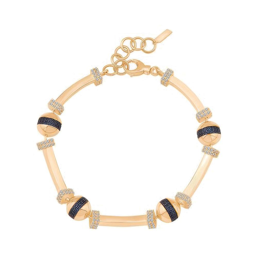 Mavi Taşlı Top Silindir  Bileklik 18CM