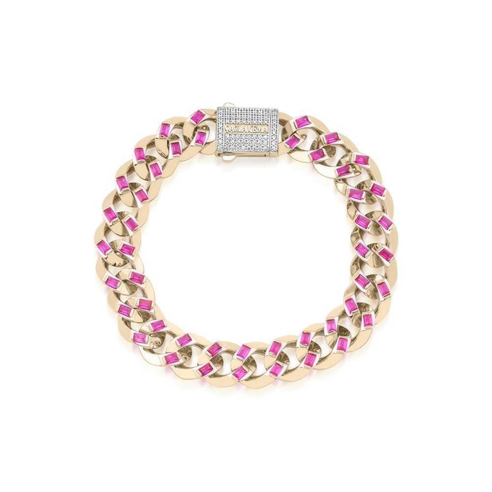 Altın Kırmızı Taşlı Bileklik 18CM