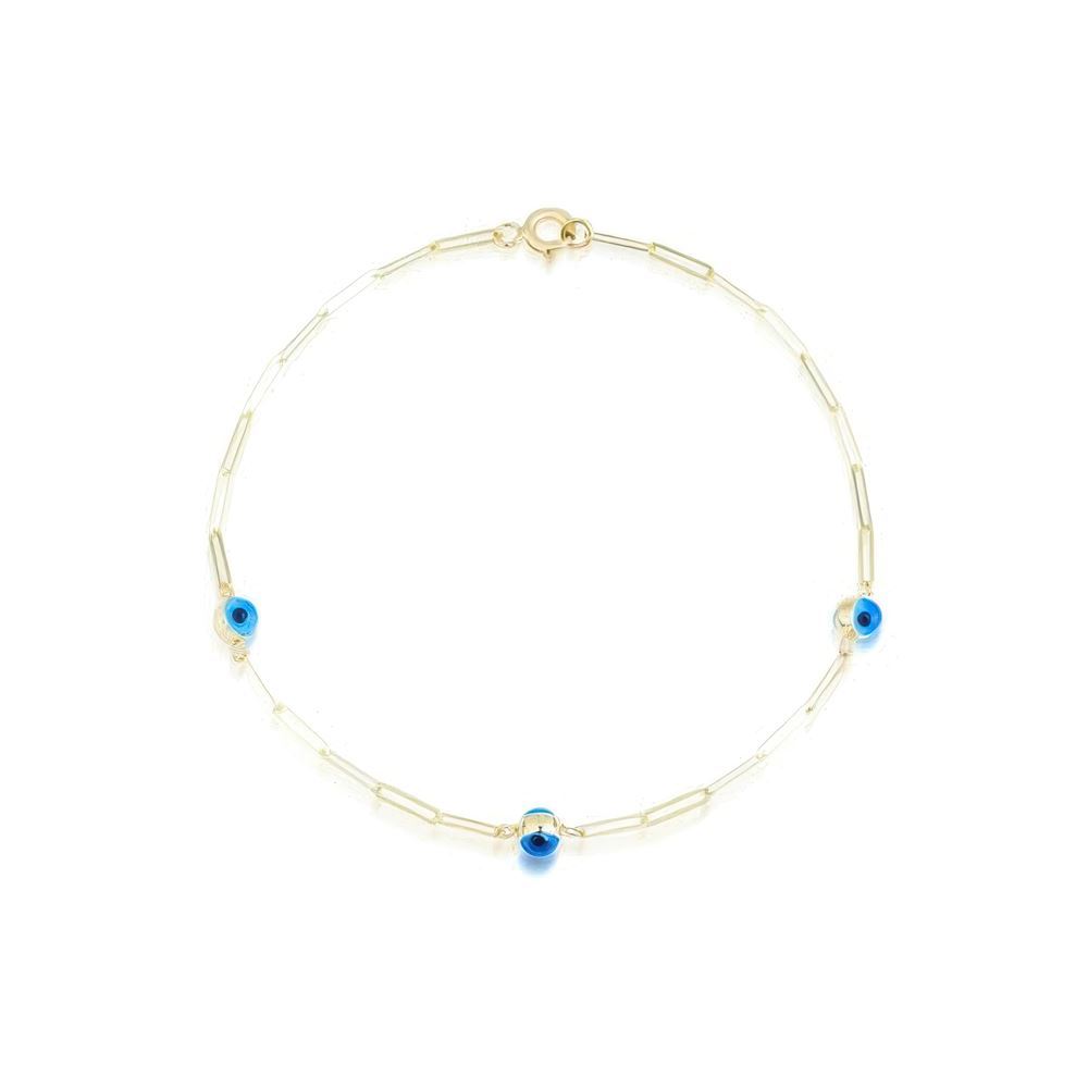 Göz Boncuklu 14 Ayar Altın Bileklik 18CM