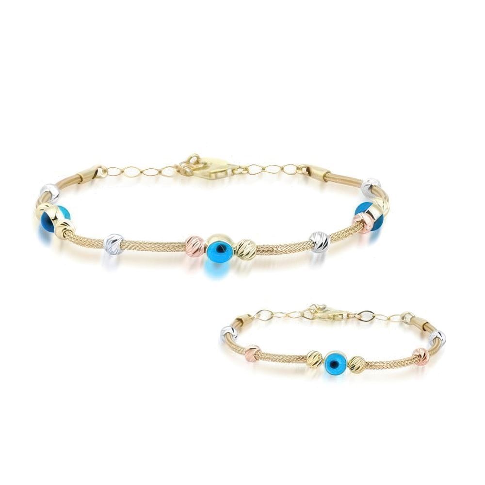 Anne Çocuk İkili Set Altın Bileklik Anne 19Cm Çocuk 14Cm