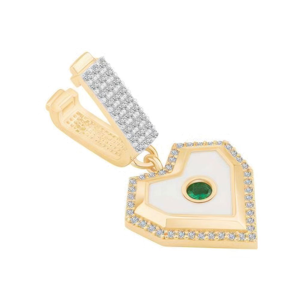 Beyaz Mineli Kalp 9Mm Bileklik Charm