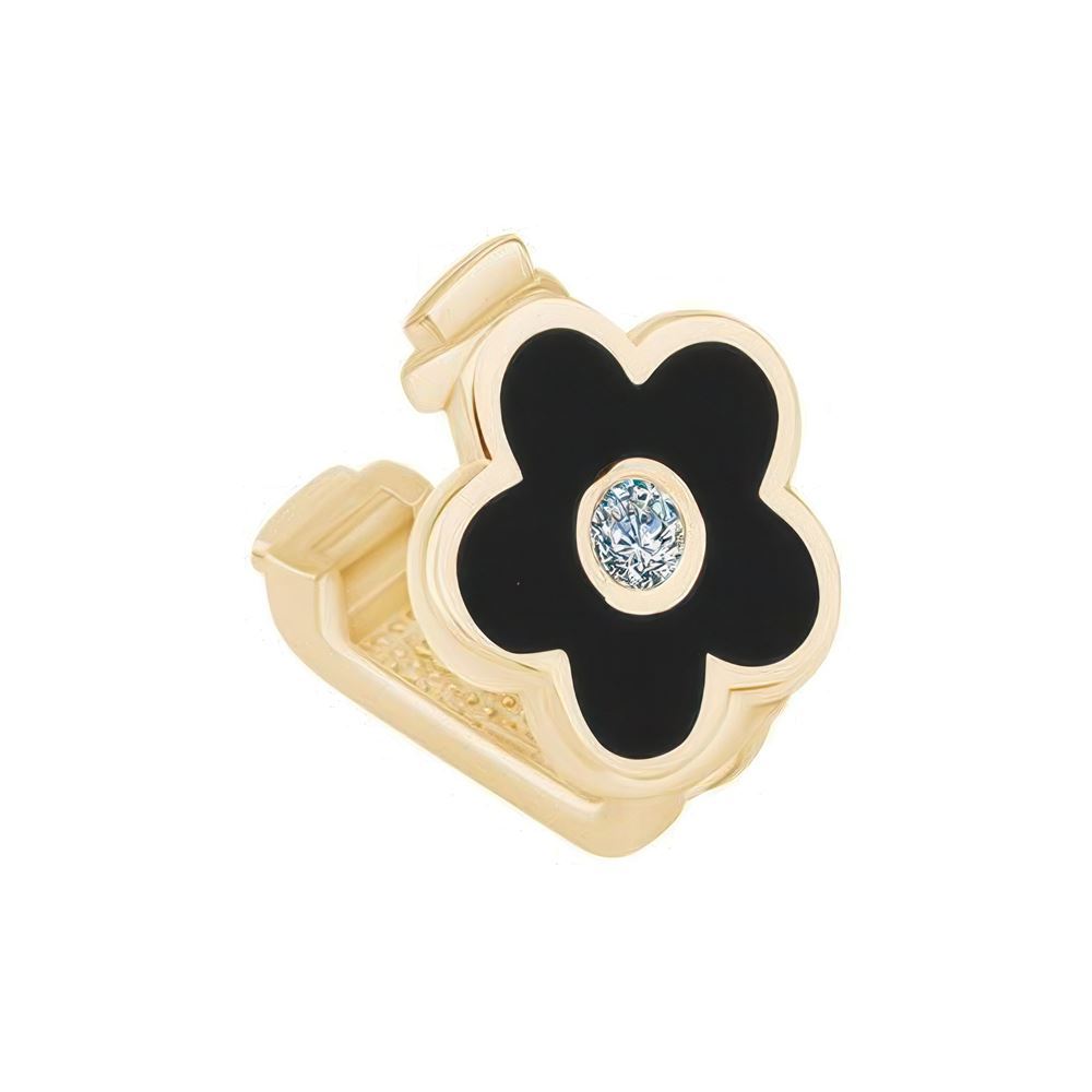 Siyah Çiçek 9Mm Bileklik Charm