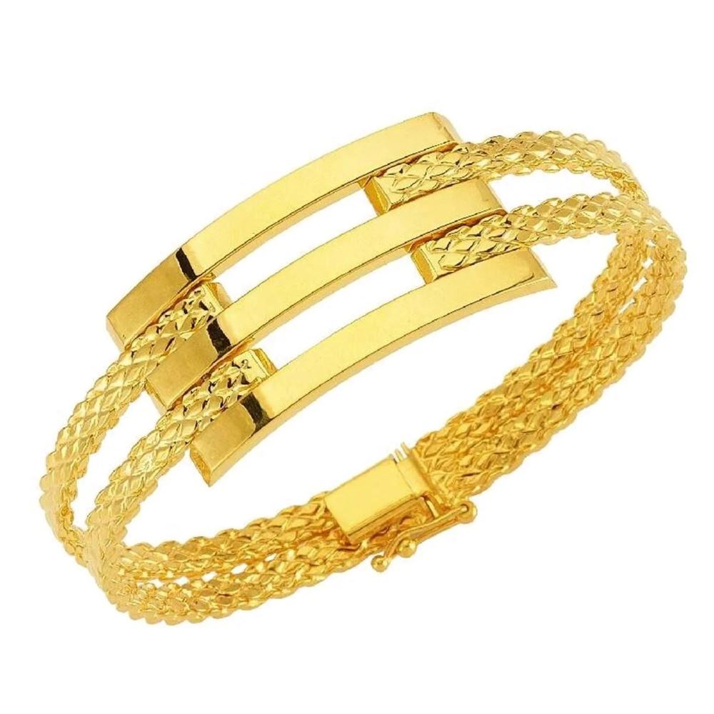 22 Ayar Örgü Kaburga Altın Kelepçe Bilezik