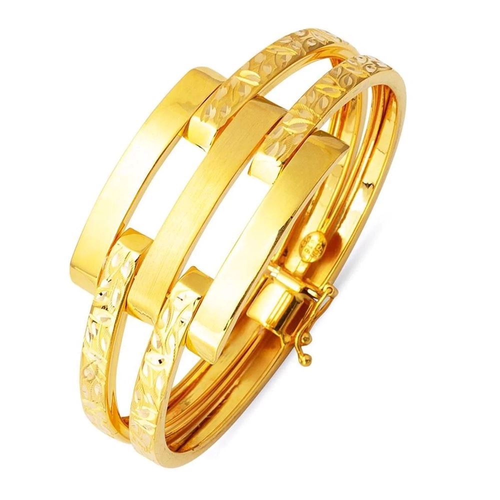 22 Ayar Üçlü Kaburga Altın Kelepçe Bilezik (Modern Seri)