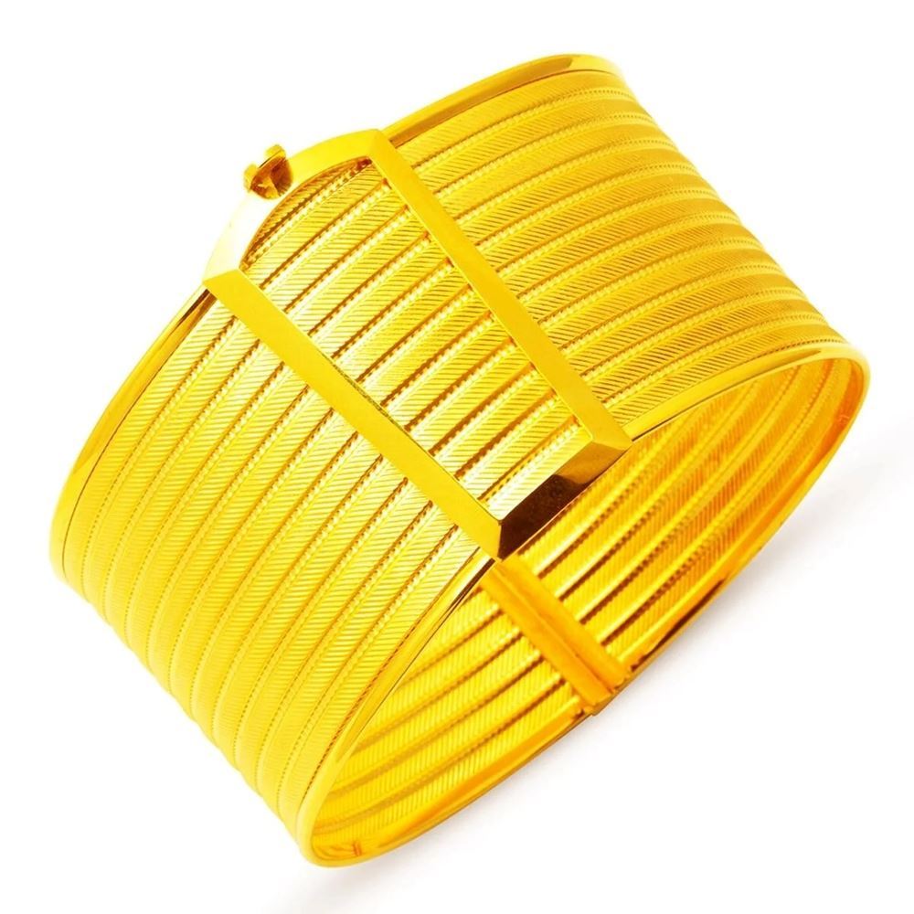 22 Ayar 11 Sıralı Hasır Altın Kelepçe Bilezik (Şık Seri)