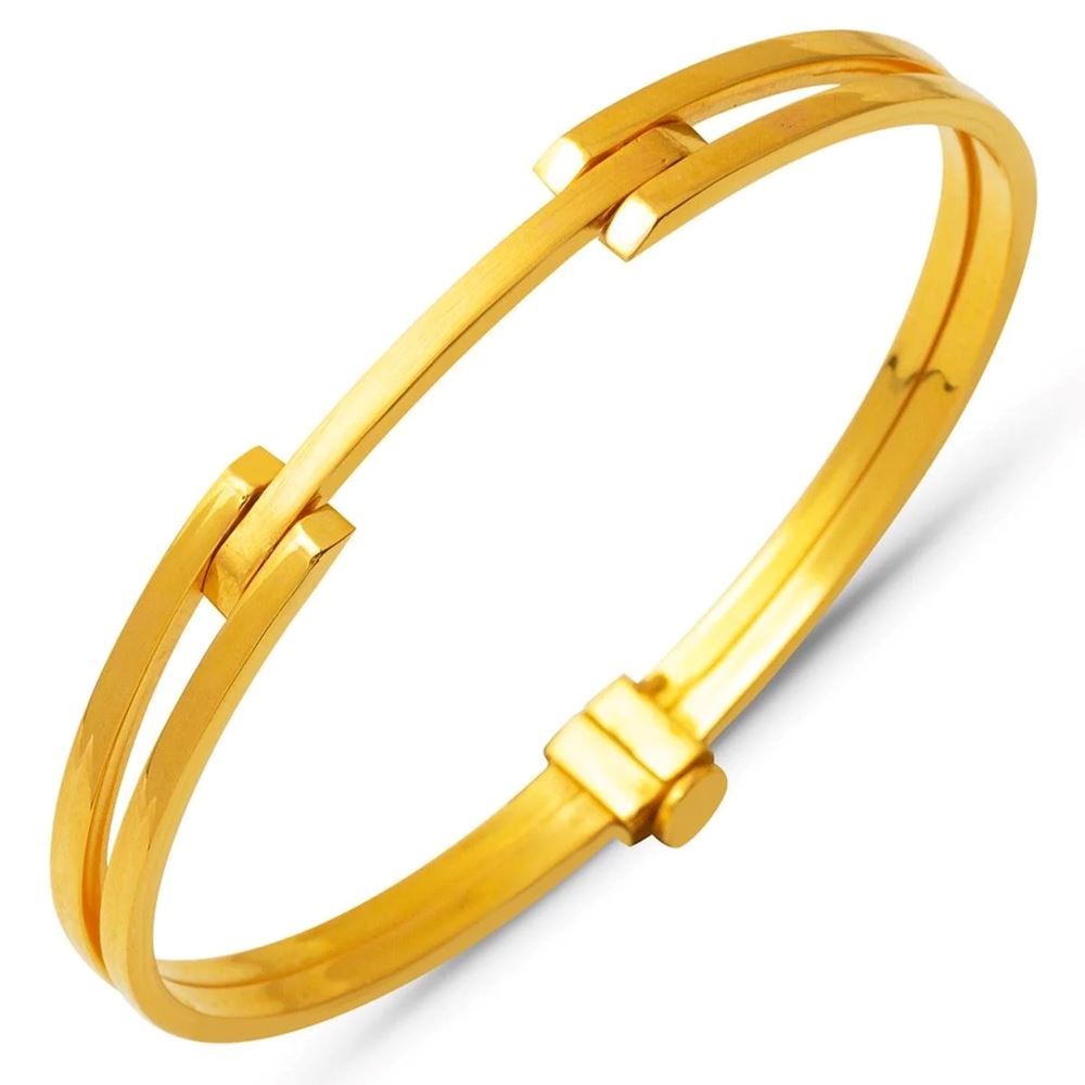 22 Ayar Kaburgalı Altın Kelepçe Bilezik (Günlük Kullanım)