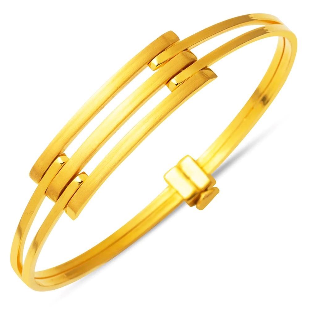 22 Ayar 3'lü Kaburgalı Altın Kelepçe Bilezik (Zarif Seri)