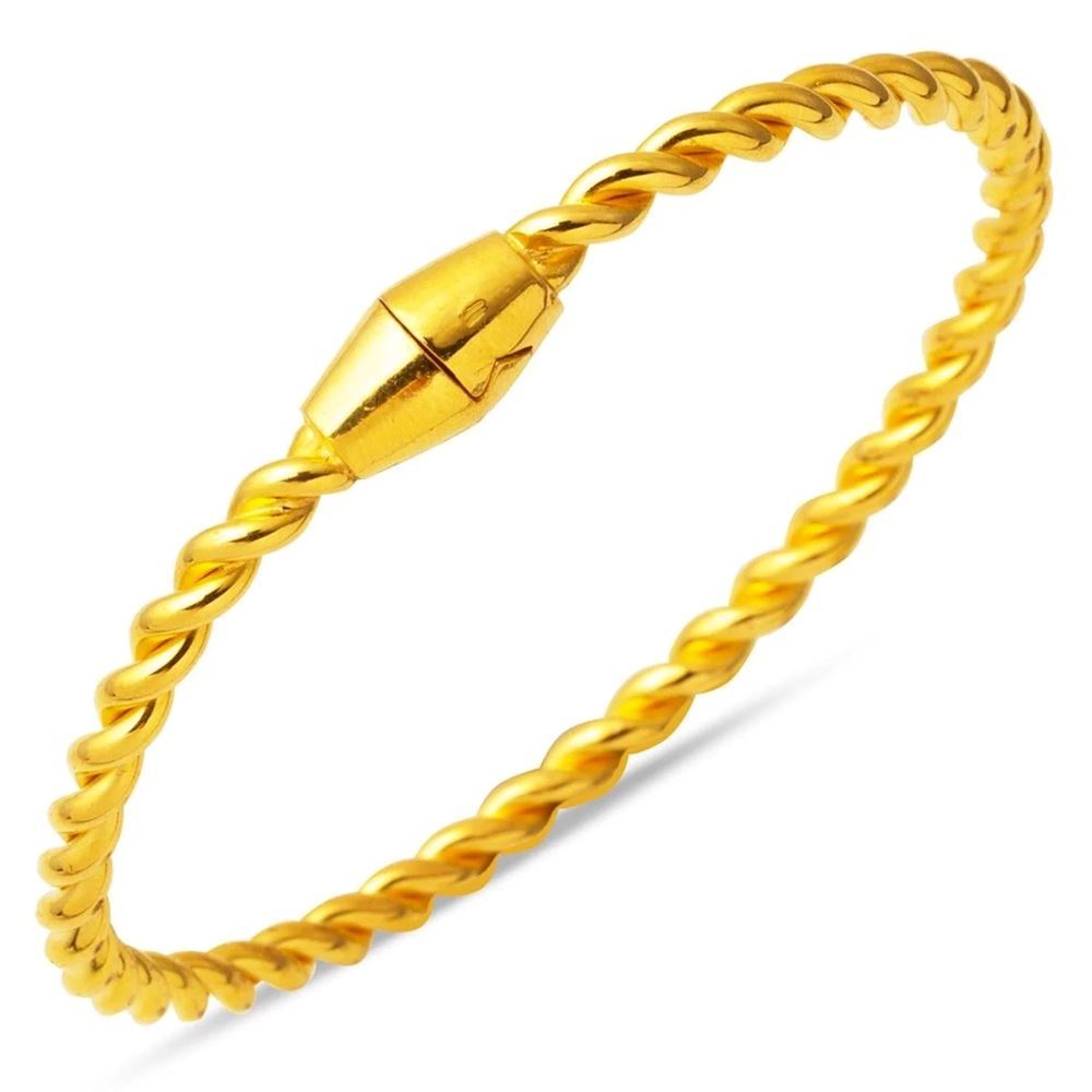 22 Ayar Kilitli Altın Burma Bilezik (Minimal Seri)