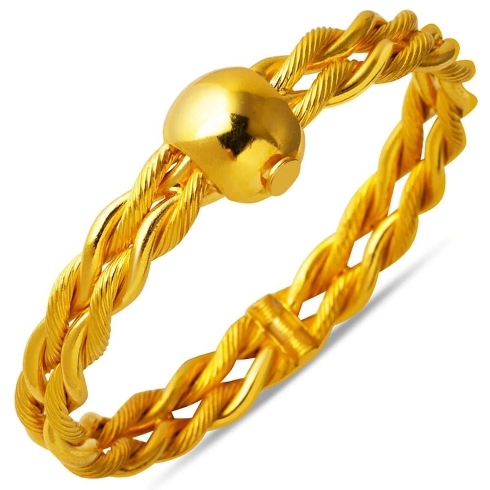 22 Ayar Çift Sıra Erzurum Burma Altın Kelepçe Bilezik