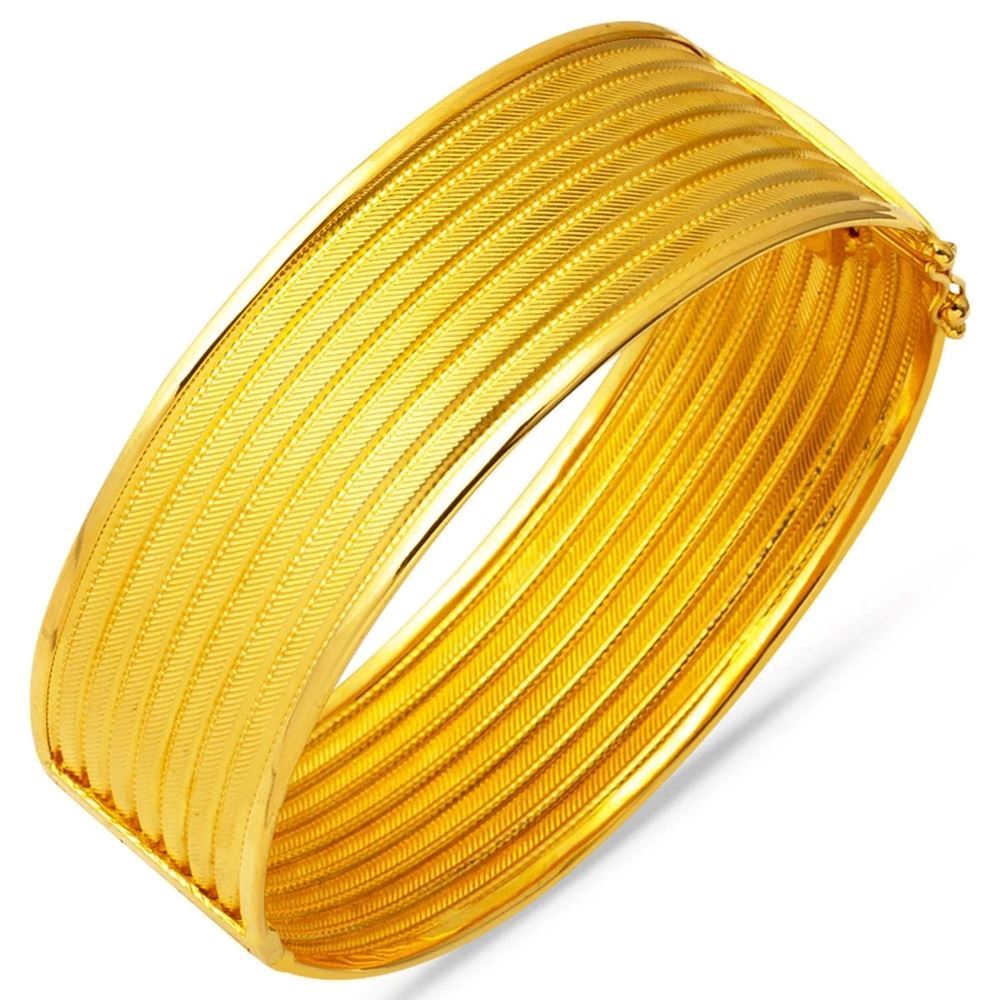 22 Ayar 7 Sıra Trabzon Hasır Altın Kelepçe Bilezik (Premium)