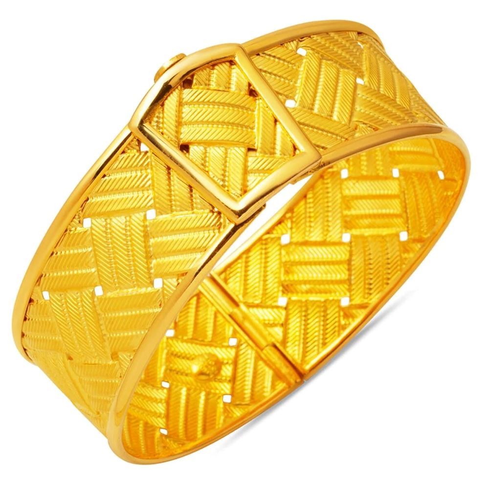 22 Ayar Hasır Model Altın Kelepçe Bilezik (Klasik Seri)