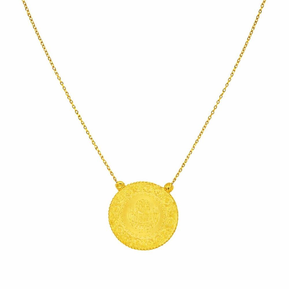Çeyrekli 22 Ayar Altın Zincirli Kolye