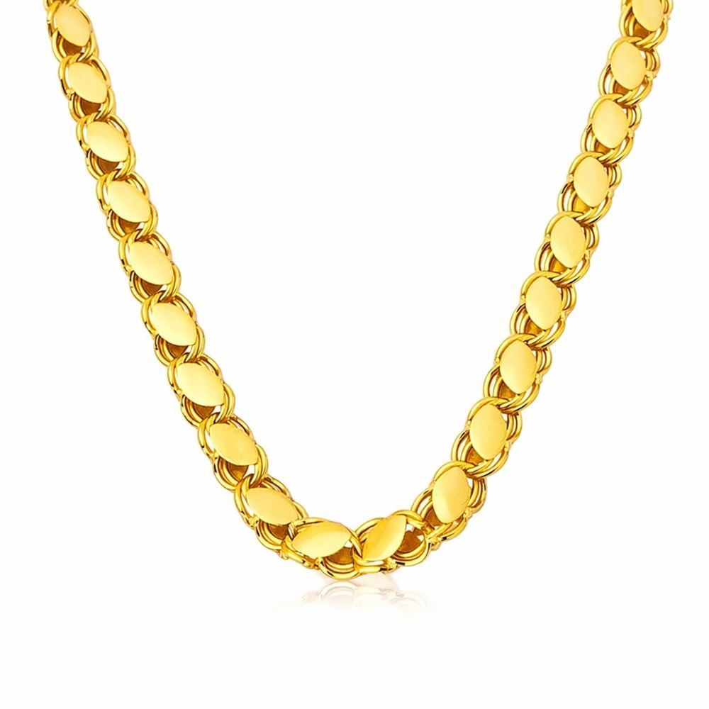 22 Ayar Pullu Altın Zincir 90 cm Parlak Seri