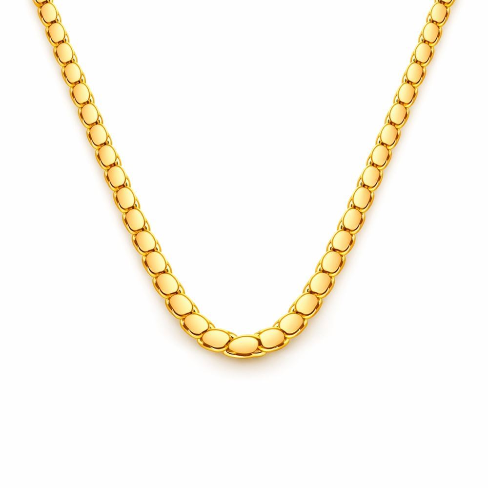 22 Ayar Maraş Pullu Altın Zincir 50 cm Yatırımlık Model