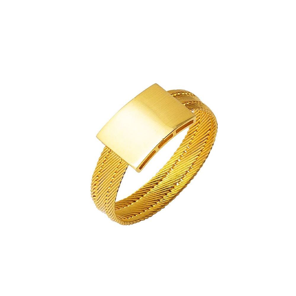 14 Ayar Plaka Tasarım Trabzon Hasır Yüzük Altın Yüzük