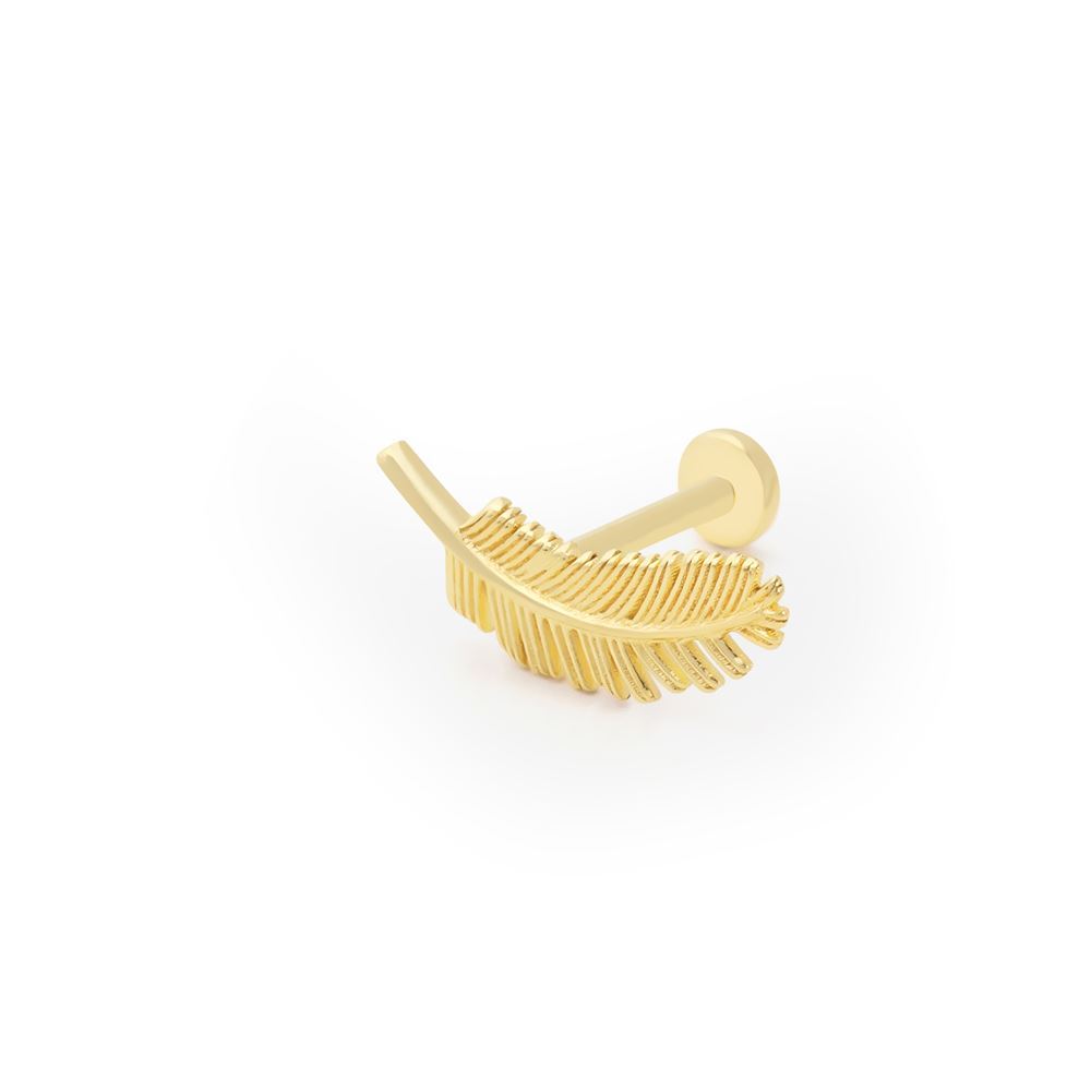 Yaprak Tasarım Taşlı Piercing